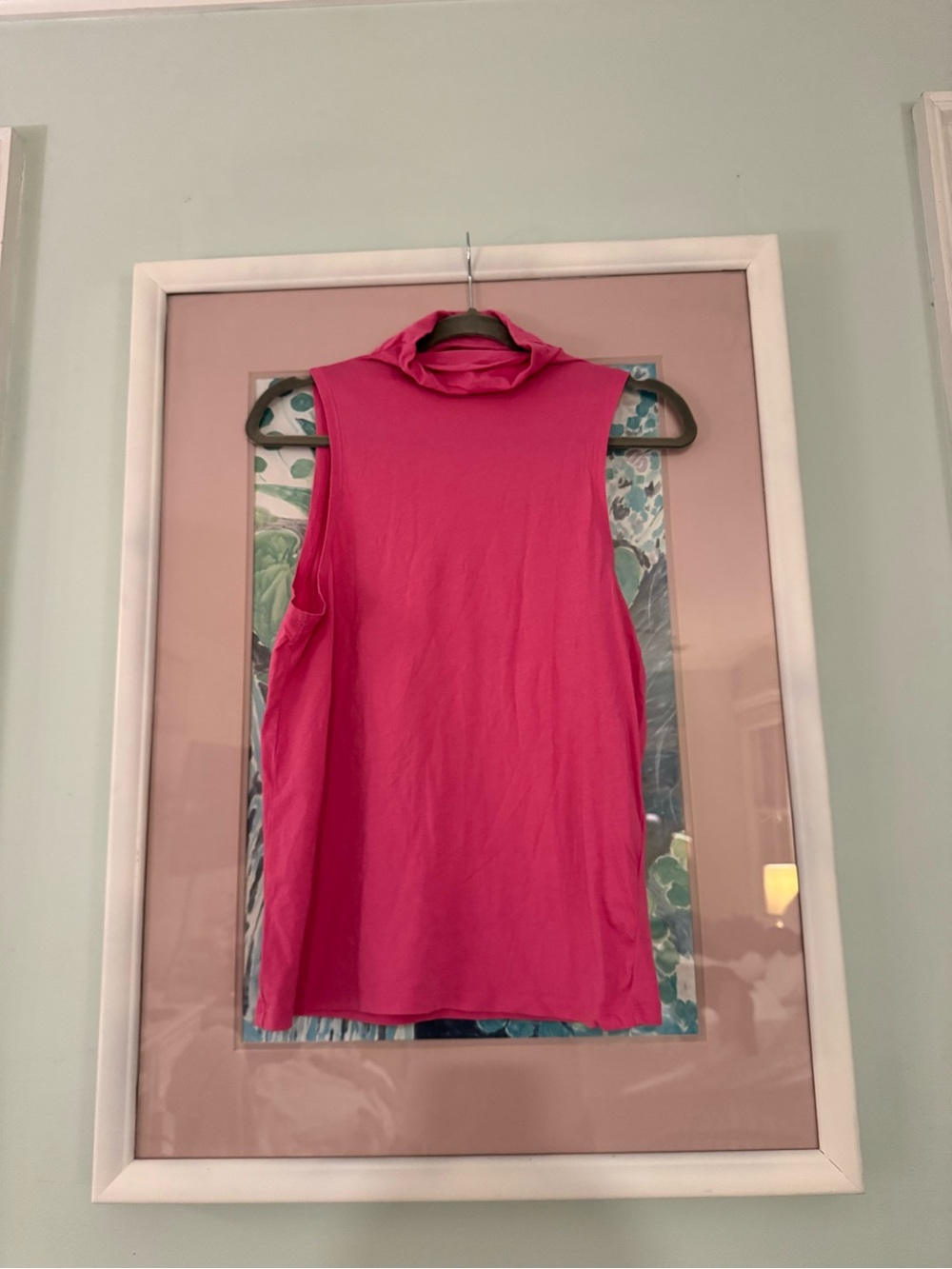 J. Crew Sleeveless Mock Neck Tank in Hot Pink